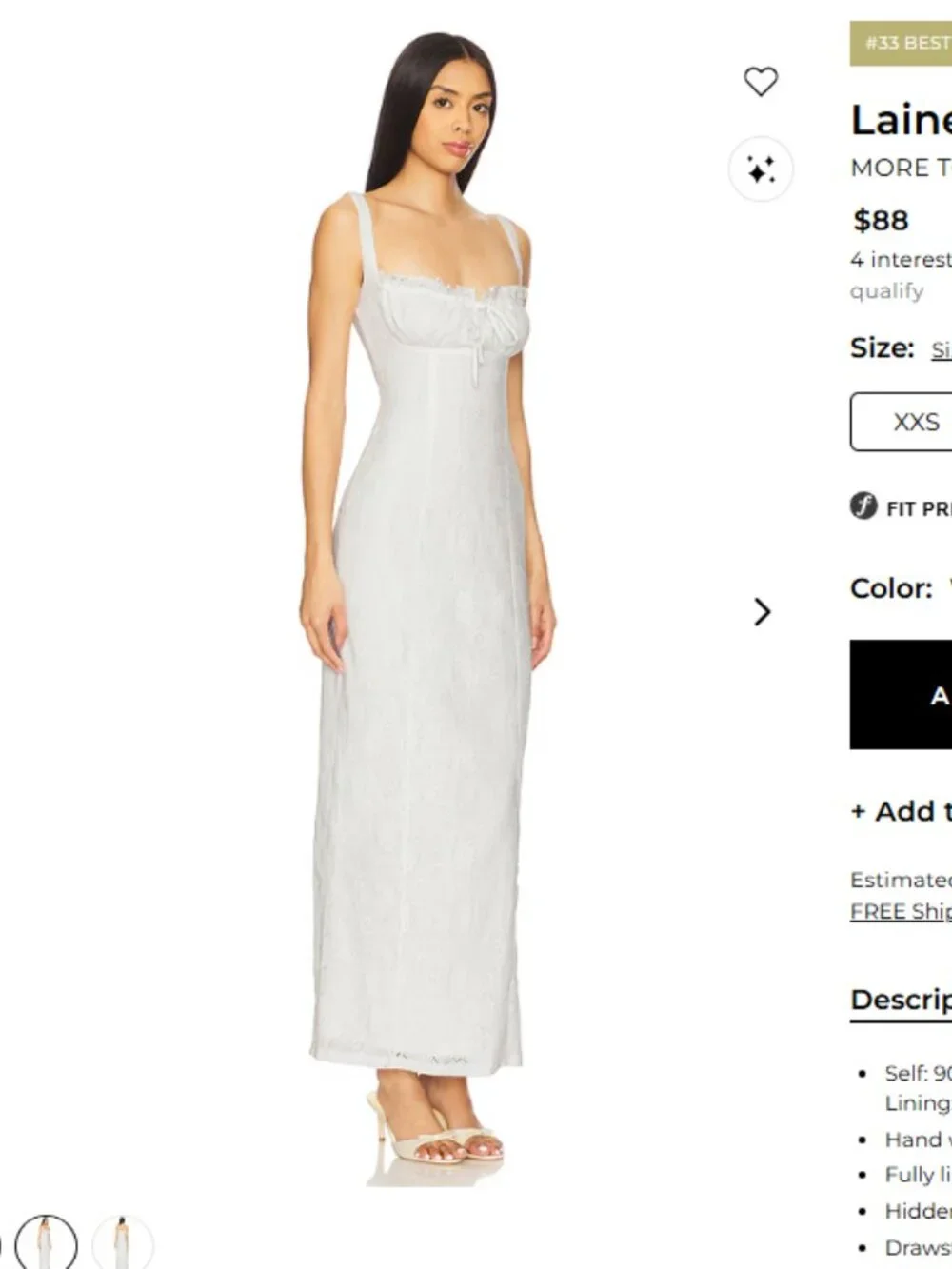 More to Come Revolve White dress, floral embroidery - Picture 4 of 7